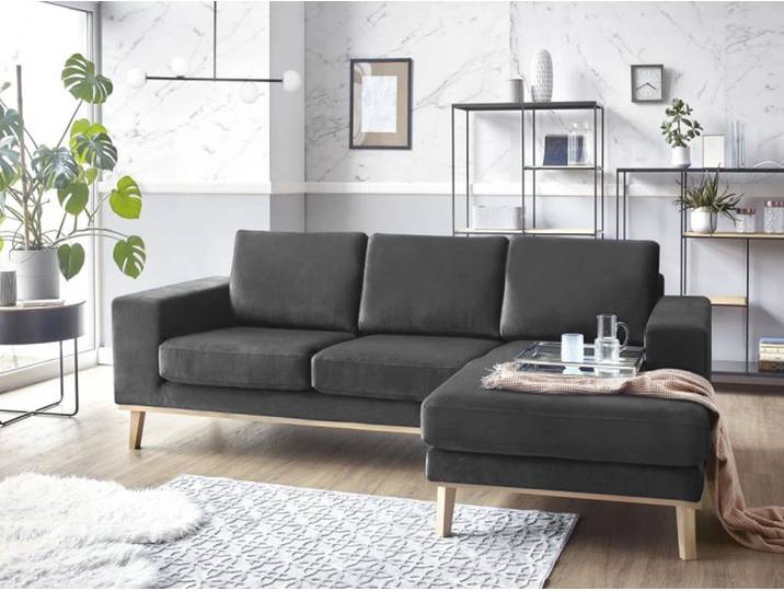 Dunkelgraues Ecksofa MOON Sofa-Variante: Rechte Ecke