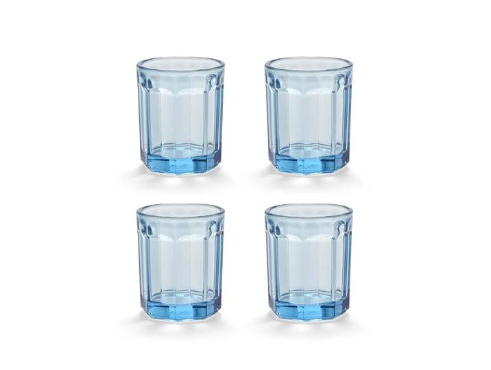 Serax - Fish & Fish Glas M, blau (4er-Set)