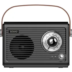 Savio RS-01 Radio Tragbar Schwarz (FM, Bluetooth), Radio, Schwarz