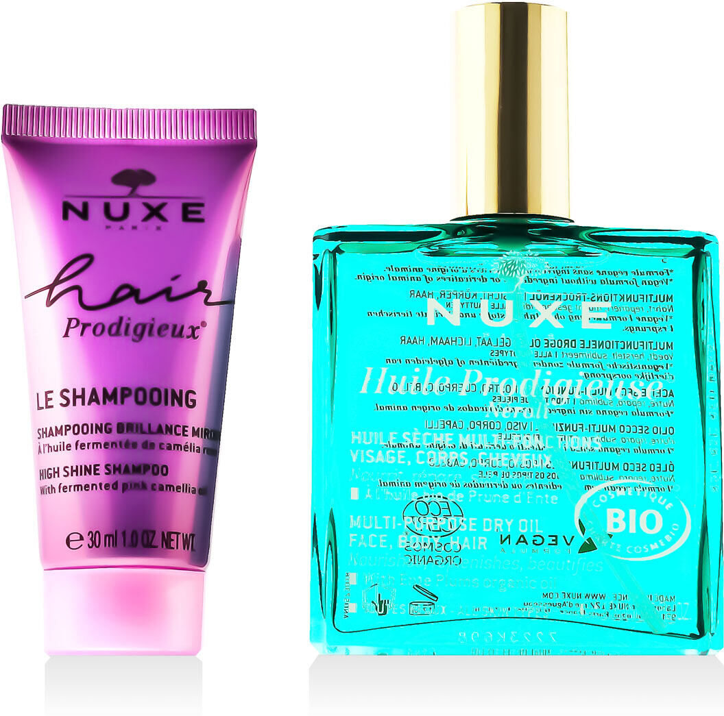 Nuxe Huile Prodigieuse Néroli Multi-Purpose Dry Oil 100 ml + Hair Prodigieux HighShine Shampoo 30 ml