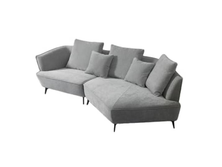 KAWOLA Ecksofa Garbo, Big Sofa 3-Sitzer, Wohnzimmer Sofa Design Stoff Grau Rechts Offen Inklusive Zierkissen Eckcouch, Wohnzimmer Sofa, Sofa Stoff, Polstergarnitur