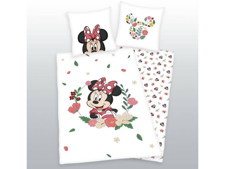 Wendebettwäsche DISNEY Disney Minnie Mouse , bunt, B/L: 135cm x 200cm, 1 Stk., 1 Stk., Flanell, B/L: 80cm x 80cm, Flanell, Obermaterial: 100% Baumwolle, Bettwäsche, Wendebettwäsche, mit tollem Minnie Mouse Motiv