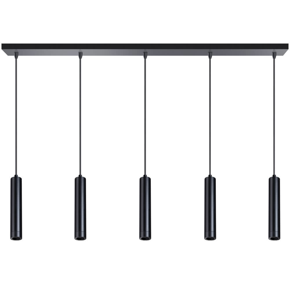 ETH Miller 5-lichts eettafel hanglamp - Zwart - Metaal