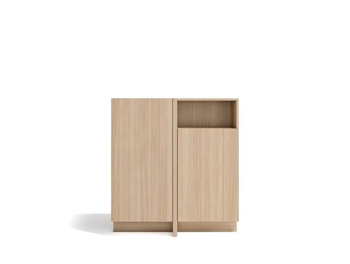 Buffet rangement 1 niche 2 portes placard finition noyer clair