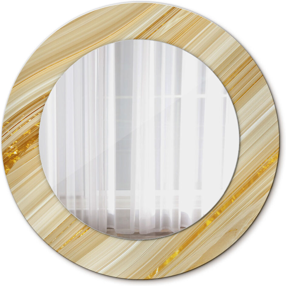 East Urban Home Huldar Glass Flat Mirror Golden Gold Abstract 50cm H x 50cm W