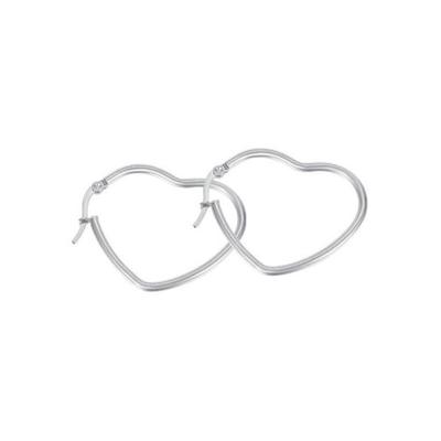 Paar Creolen FIRETTI "Schmuck Geschenk Herz", silber (edelstahlfarben), Ohrringe, Damen, 32mm, Edelstahl