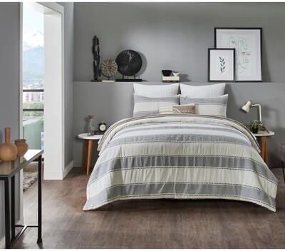 Better Trends Janson Collection Poly/Cotton Comforter Set with Sham - Absorbent, Moisture-Wicking, Machine Washable, Tumble Dry