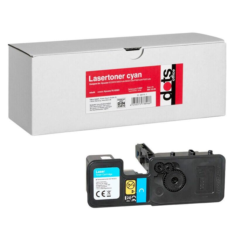 dots Toner kompatibel zu KYOCERA TK-5230C 2.200 Seiten cyan 2911,3003-DOTS