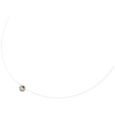 Collier LUIGI MERANO "schwebender Anhänger mit Diamant, Gold 375", gold (goldfarbig, silberfarbig, bicolor), Halsketten, Damen, 45cm, Gelbgold 375, Collier
