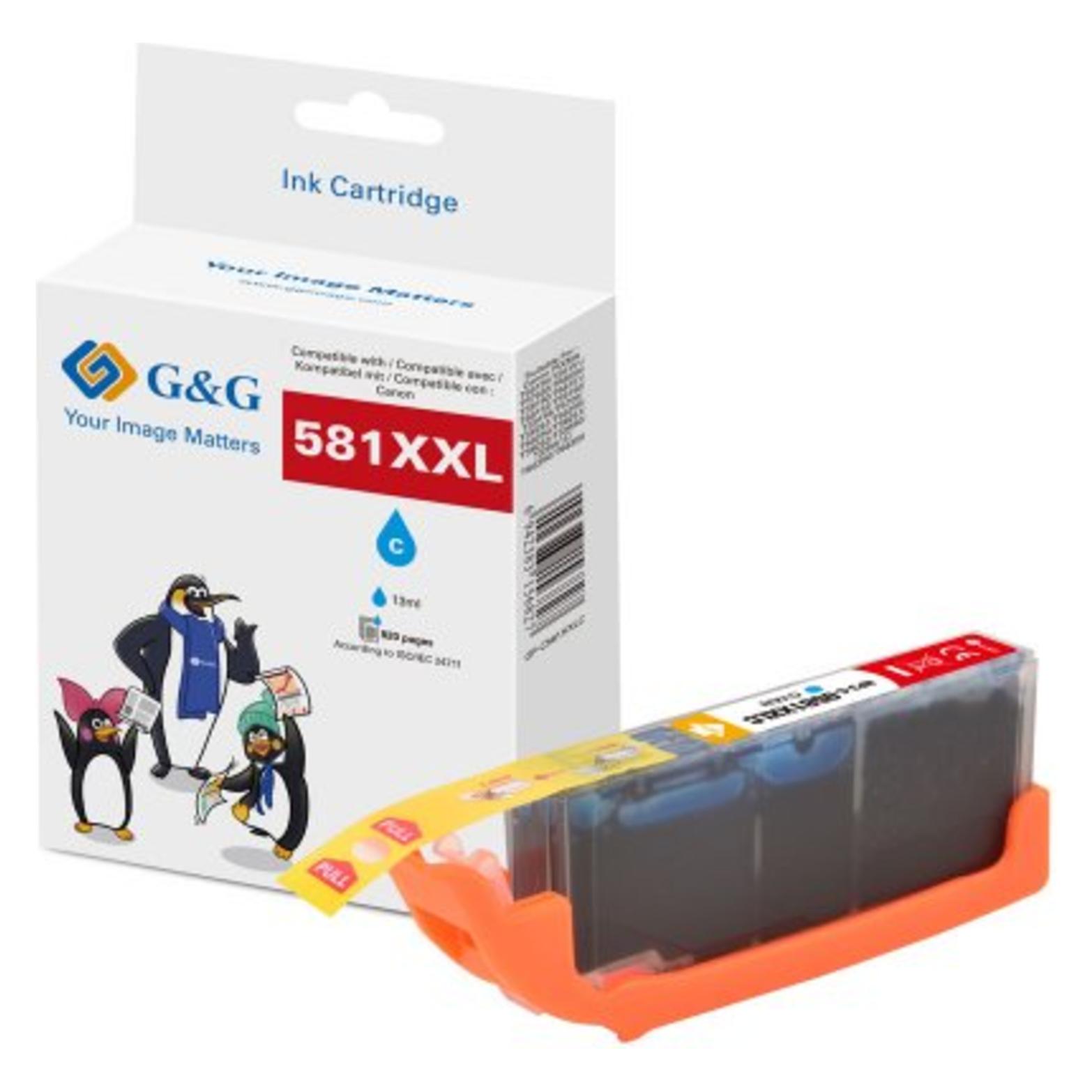 G&G XXL-Druckerpatrone kompatibel mit Canon CLI-581C XXL (C) (15842)