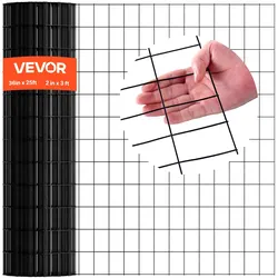 VEVOR Weidezaun, 91 cm x 7,62 m, Maschenweite 5,08 x 7,62 cm, φ1,52 mm verzinkter Stahldrahtzaun für Hühner, Kaninchen, vinylbeschichteter Viehzaun für Tiergehege, Käfigdraht, Gartenzäune