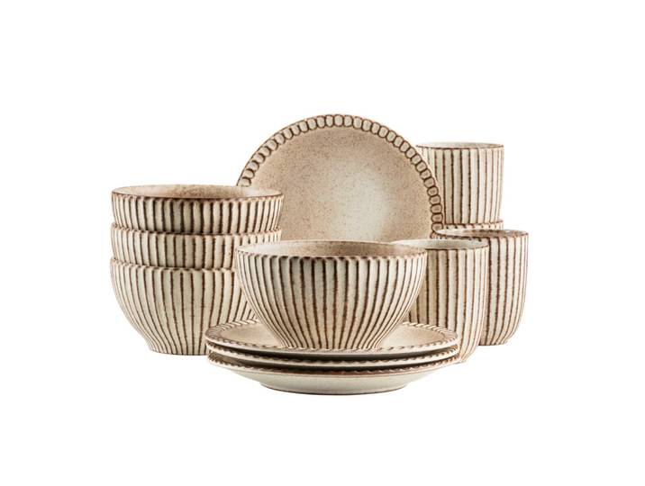 Mäser Frühstücksservice Ida, Beige, Keramik, 12-teilig, Made in Europe, Essen & Trinken, Geschirr, Geschirr-Sets, Kaffeeservice