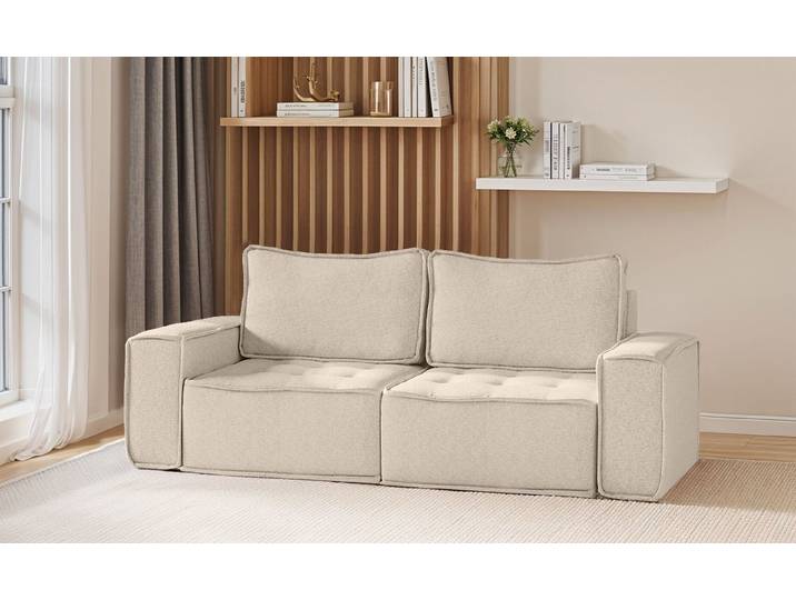 yourhouse24 2-Sitzer BOHO aus Chenille (Alpine / Raven) – Kompaktes Lounge-Sofa