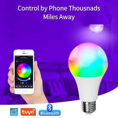 Inspired Living Tuya Smart LED Bulb E27 Bluetooth RGB Light Bulb App Controlled Dimmable Smart Home Lamp Tuya Smart LED Bulb E27 Bluetooth RGB Light Bulb App Controlled Dimmable Smart Home Lamp