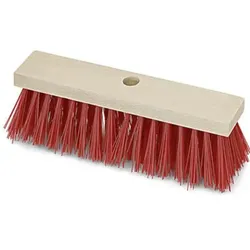 Straßenbesen Nölle Elaston glatt rot, mit Stielloch, 29 cm Straßenfeger aus Flachholz mit Stielloch, 5x14 Reihen