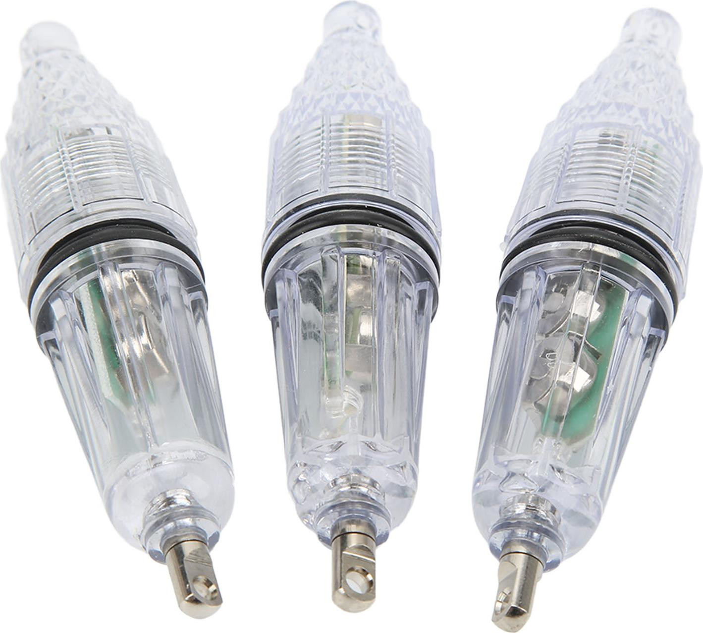 Set van 3 Gistuch LED-onderwaterlampen voor het vissen met kleurwissel en knipperfunctie
