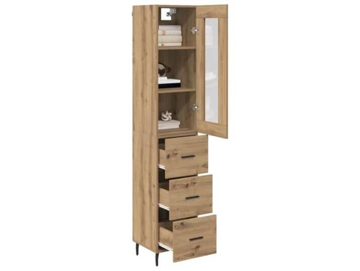 KTHLBRH Sideboard mit Schublade Eiche Handwerk 34,5 x 34 x 180 cm Mehrschichtiges Holz, 1 Tür mit Scharnier, viel Stauraum, modernes Design für Esszimmer