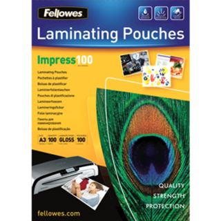 Fellowes Laminierfolientasche, DIN A3, gl"nzend, 200 mic