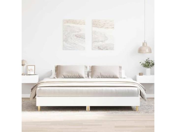RJPLMFV Bettgestell, Weiß, 160 x 200 cm, Holz, ohne Matratze Niedriges Design, inklusive Lattenrost, stabil und feuchtigkeitsbeständig