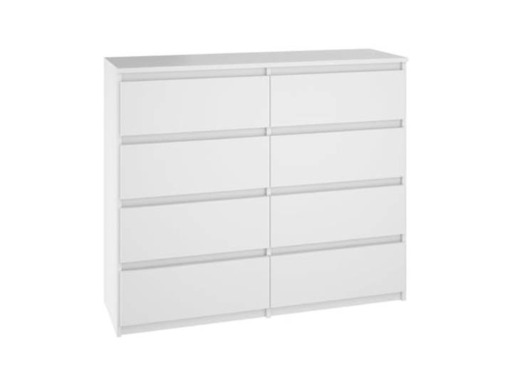 YUMEBLY Kommode 8 Schubladen Weiß 100x97x40 cm Schrank für Kleidung, Dokumente, kleine Gegenstände Ideal für Schlafzimmer, Wohnzimmer, Kinderzimmer und Büro