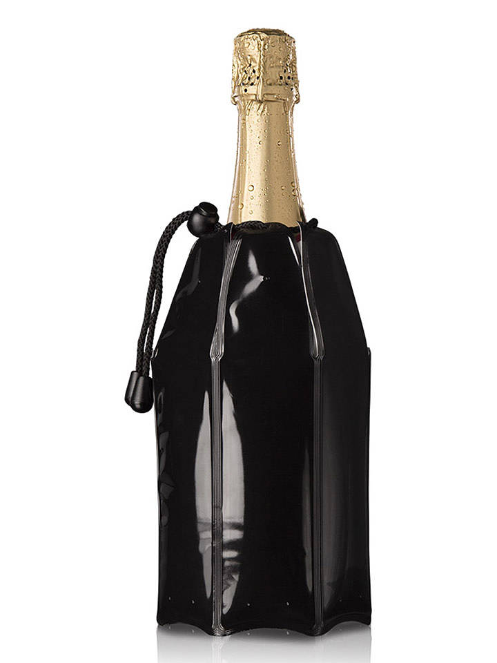 Vacu Vin Champagnerkühler in Schwarz - (L)34 x (B)22 cm - onesize
