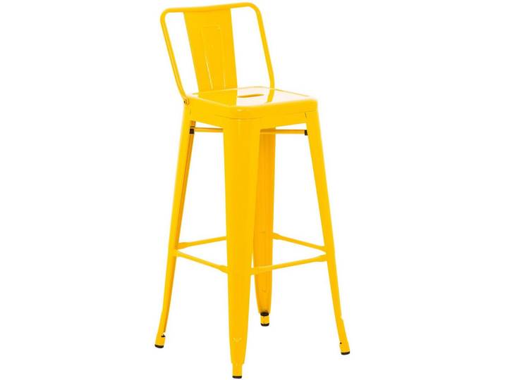 furnicato Barhocker Mason 77 cm gelb (1 St), Barstuhl mit Fußablage und Rückenlehne für Gastronomie und Küche