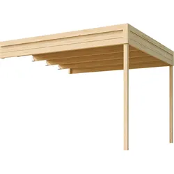 Weka Anbaudach für Gartenhaus Batu 3 naturbelassen 300 x 300 cm