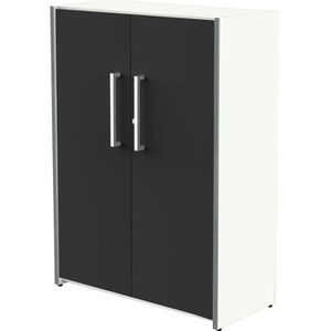 Kerkmann Aktenschrank start up, aus Holz, abschließbar, 80 x 111 x 38 cm (B/H/T), anthrazit / weiß