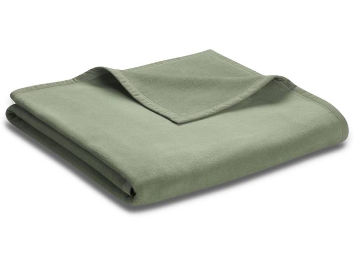 Wohndecke BIEDERLACK Unicolour, einfarbig, 50% recycled , grün, B:150cm L:200cm, Baumwolle, Polyacryl, Polyester, Wohndecken, Wohndecke, in vielen Farben