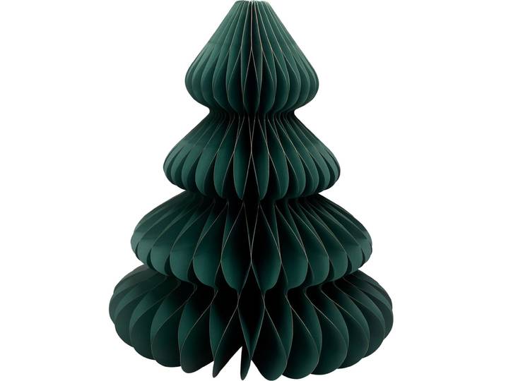Dekorativer Papier-Weihnachtsbaum-Anhänger, 11 x 11 x 15 cm, grün