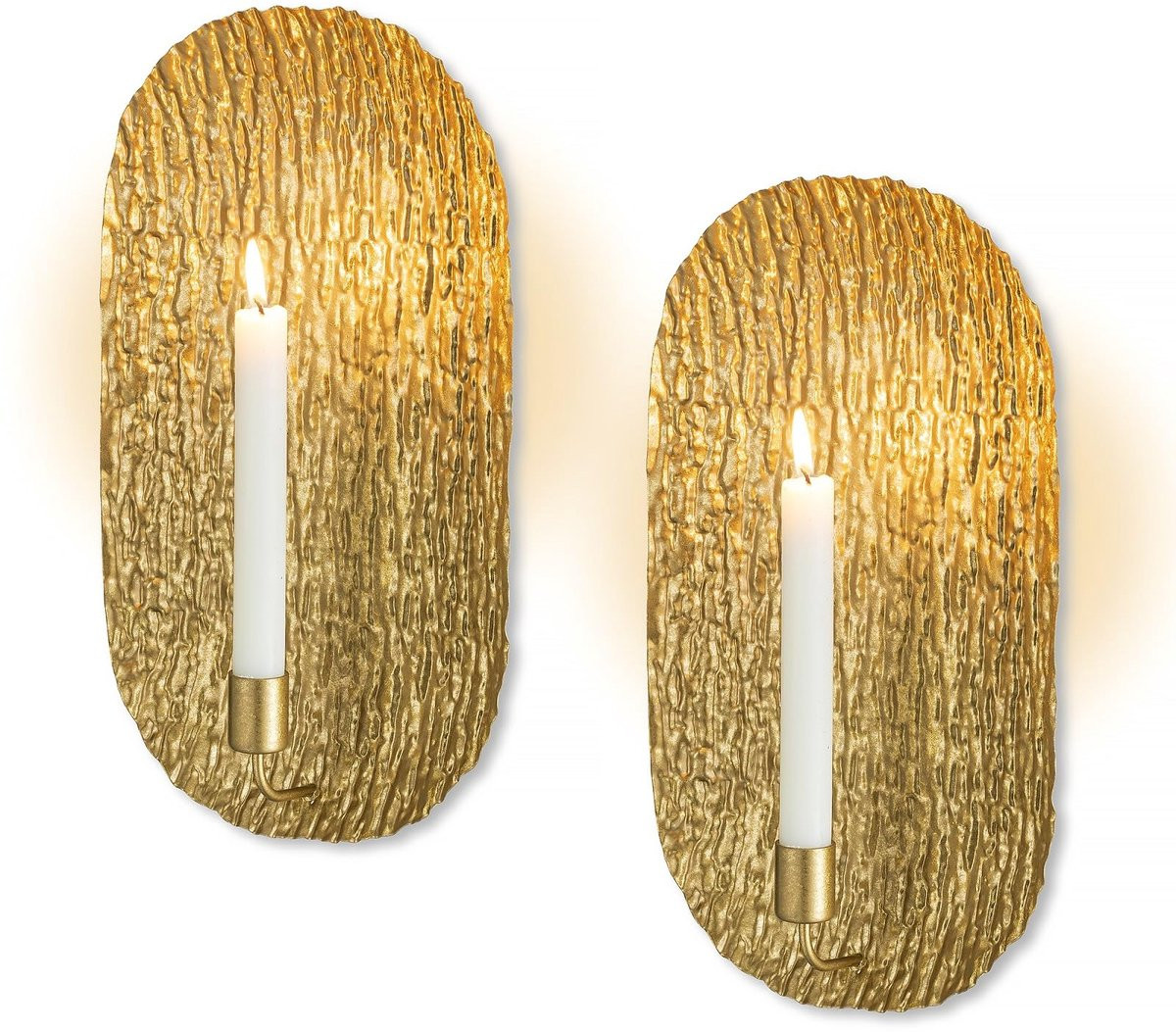 Unyqoos Elegante gouden wandkandelaar set van 2 voor sfeervolle decoratie