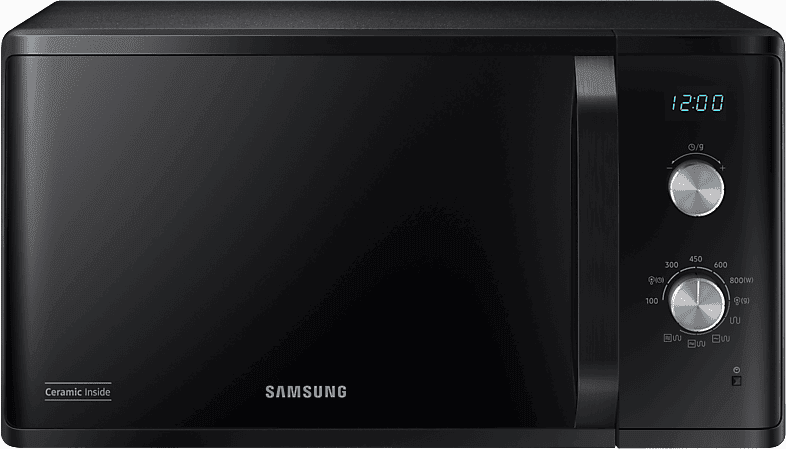 Microondas con grill - Samsung MG23K3614AK/E1, 800 W, 6 niveles, 23l, Descongelación rápida, Negro