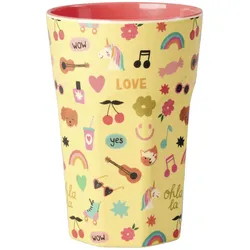 RICE Hoher Melamin Becher Unicorn Love, 400 ml - Ø 9 x H 13 cm