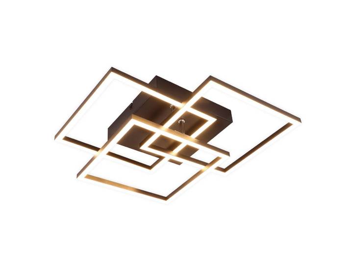 Nettlife Led-Deckenleuchte Luke 40/40/9cm, Schwarz, Metall, LED integrated, 40x9x40 cm, Lampen & Leuchten, Innenbeleuchtung, Deckenleuchten, Deckenleuchten