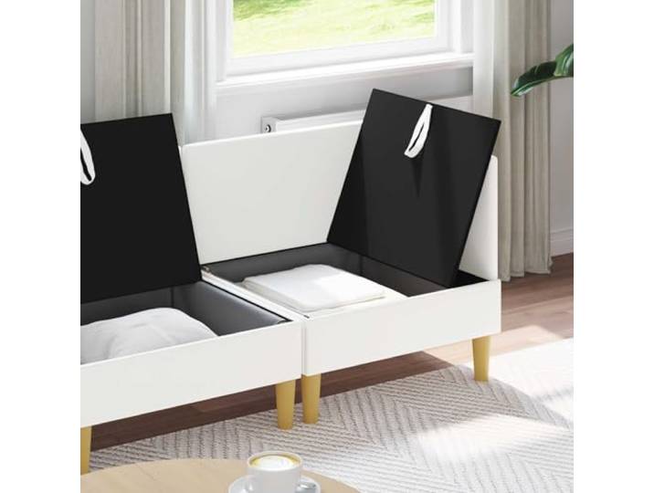 KTHLBRH Modulares 3-Sitzer-Sofa-Set, weiß, mit Stauraum Zeitgenössisches Design, langlebiger Stoff, abnehmbare Kissen, pflegeleicht