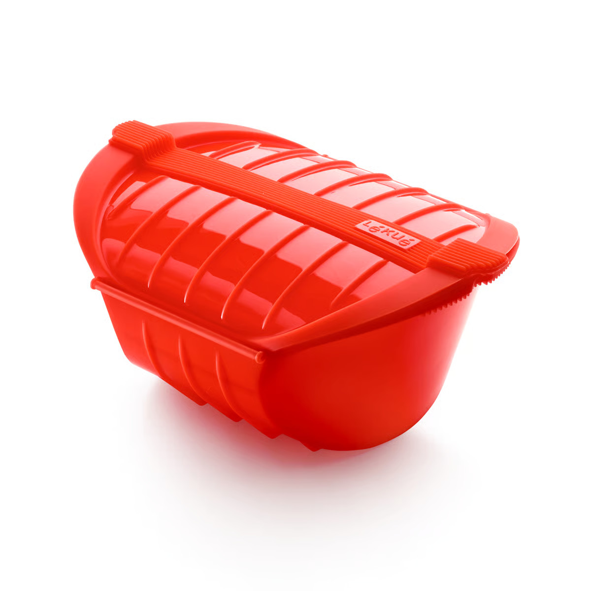 Lékué magnetron diepe stoomkoker met tray voor 3-4 porties Rood