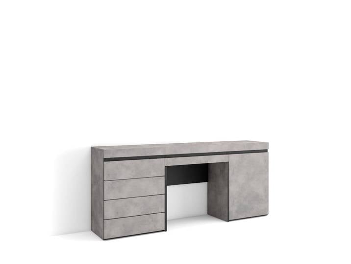 Coiffeuse effet bois ciment 177x35x75cm