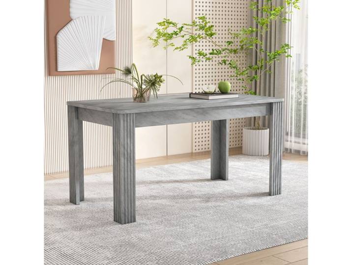 SENVIRO table a manger design contemporain effet beton veinage bois gris