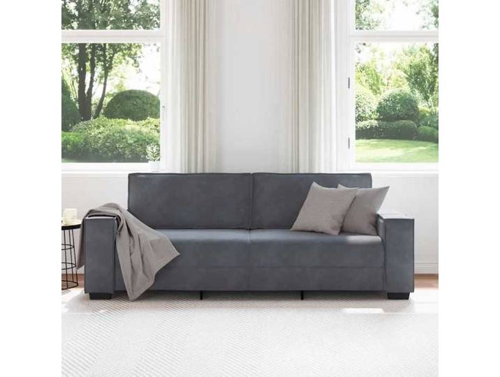 Bon marché *Canapé à 3 places ergonomique - COCO - pour bavarder lire - Gris foncé 220x78x84cm Velours C42381148762462