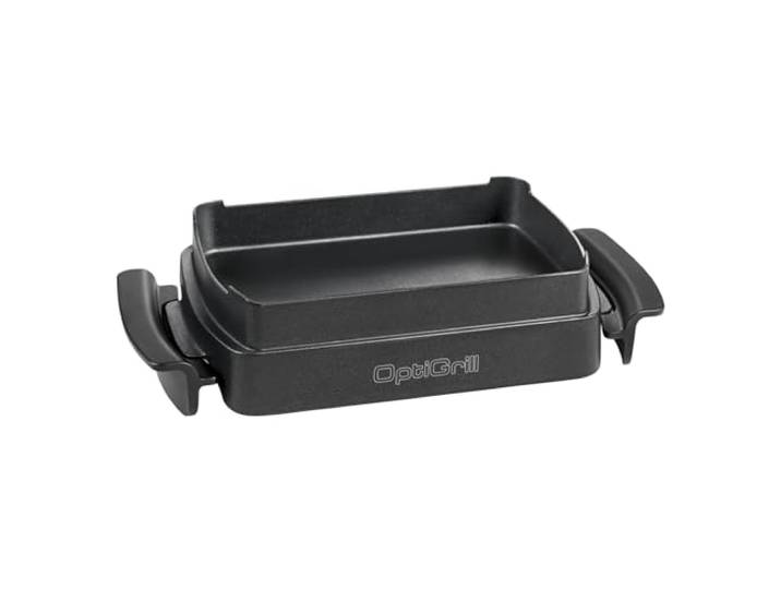 TEFAL OptiGrill Snacking & Baking Backschale, antihaftbeschichtet, wärmeisolierte Griffe, für Aufläufe, Pizza, Brot & Süßes, kompatibel mit OptiGrill + und Elite, spülmaschinenfest, schwarz, XA725870