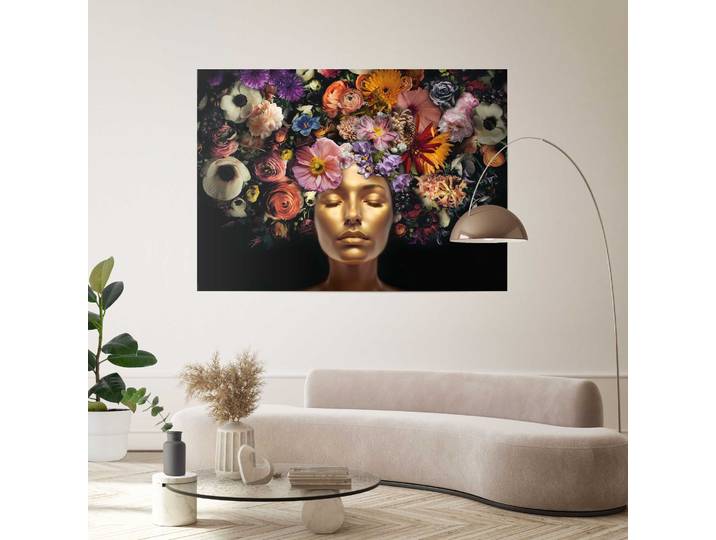 Poster REINDERS Serene Golden , farbe bild(er): gold, Bilder, B/H/T: 140cm x 100cm x 0,1cm, Menschen, 1 Stk., Papier, Poster, Home Office - Gold - Papier - Menschen - 140x100 cm, B:140cm H:100cm T:0,1cm