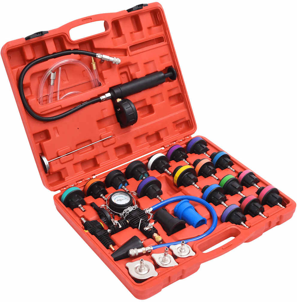 vidaXL Kit de testeur de pression du radiateur 28 pcs