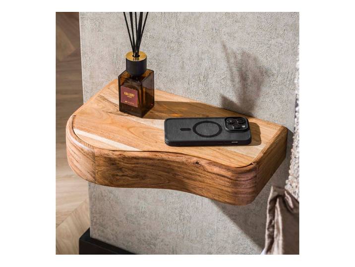 alesvelt Nachttisch Set ORGANIC FLOW 2 schwebende Massivholz-Konsolen aus Akazie (2er-Set), 25x40x8cm, Akazienholz