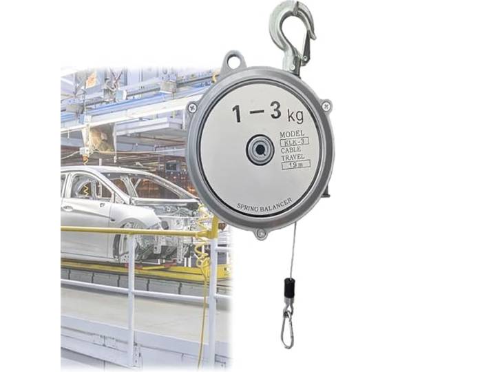 ENWYTE Federzug Balancer für Werkstätten Selbstsichernde Federspannung Kabel mit Haken Einziehbar Gehäuse Fallschutz für Anwendungen 1-50kg Belastbarkeit(15-22kg)
