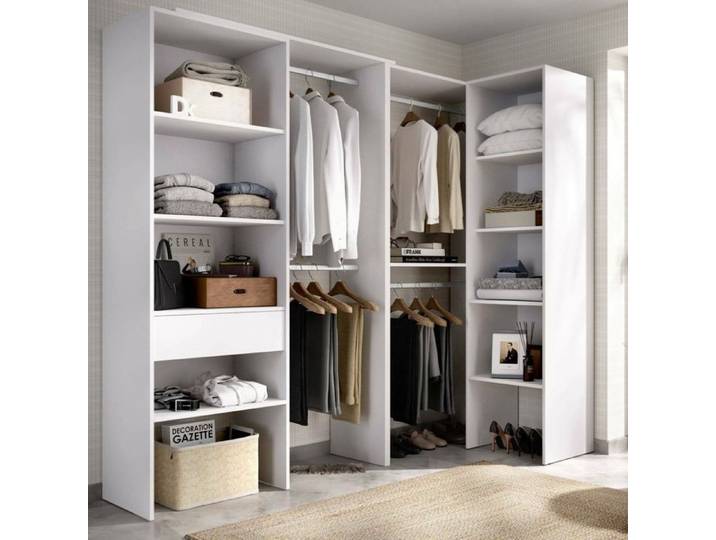 Grande Armoire Florita Dmora en Bois Noublé Blanc 79 4x187h cm