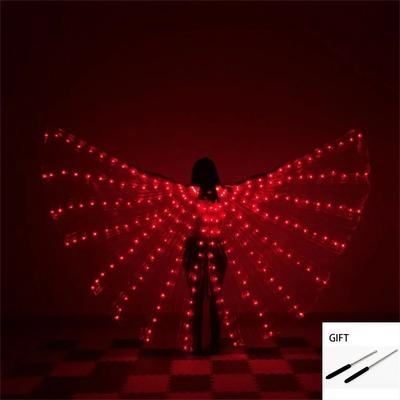 Uplifted Finds Belly Dance LED Isis Wings Fluorescent Butterfly Performance Costume red
