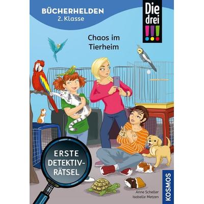 Die drei !!!, Bücherhelden 2. Klasse, Chaos im Tierheim, Taschenbuch von Anne Scheller, Kosmos, 978-3-440-18368-7