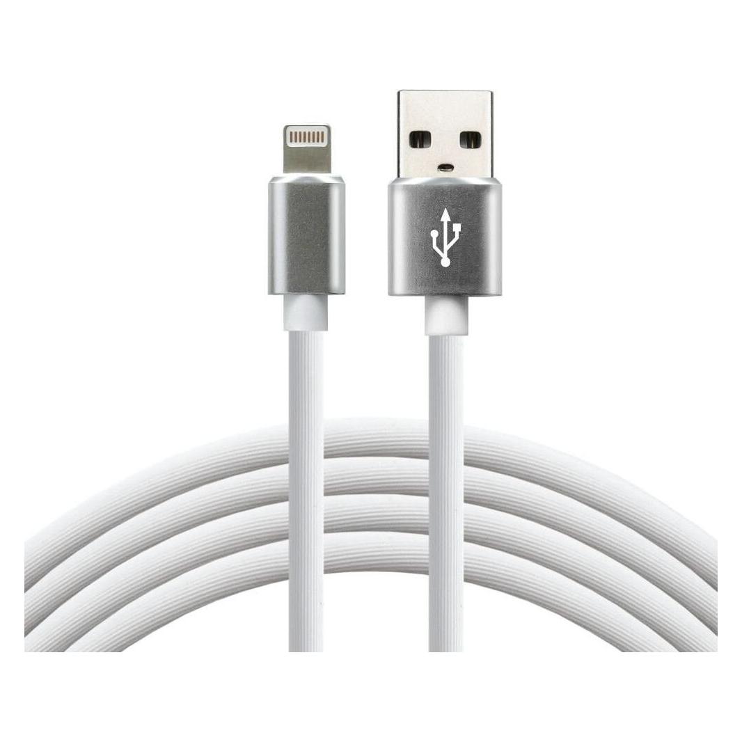 Everactive USB Lightning Kabel 1m - Weiss Silikon Schnellladeunterstützung 2.4A - CBS-1IW (1 m, USB 2.0) (CBS-1IW)