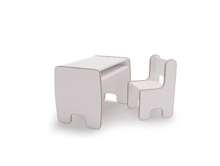 KOBI Timi Kindertisch- und Stuhlset aus MDF – weiß KOBI - ref. MDF_S-K/B/01 - 5905602657544 - Grau