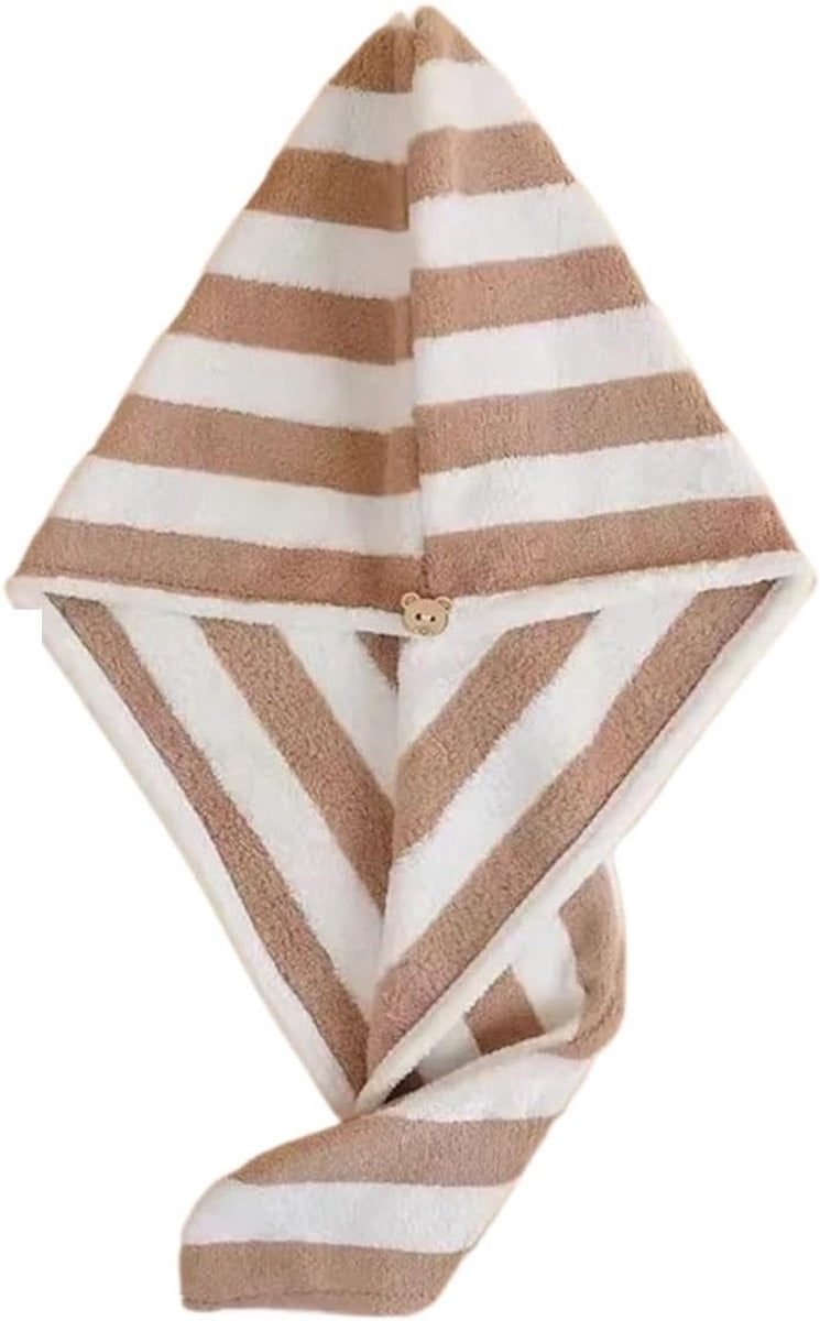 Super absorberende microvezel haarhanddoek voor haardroogkap in de kleur kameel, 65 cm